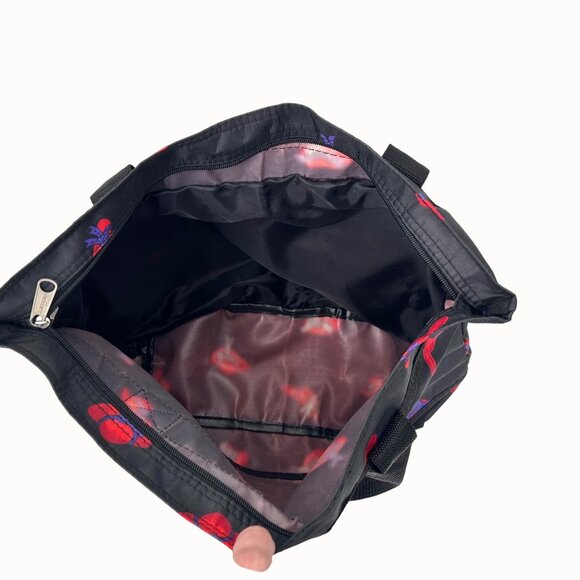 RED HAT SOCIETY BLACK TOTE BAG BY BOVANO USA W/ ZIPPERED POCKETS! - Picture 6 of 6